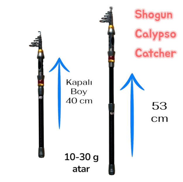 Teleskopik Karbon Cep Olta Kamışı 240 cm (10-30g Atar)