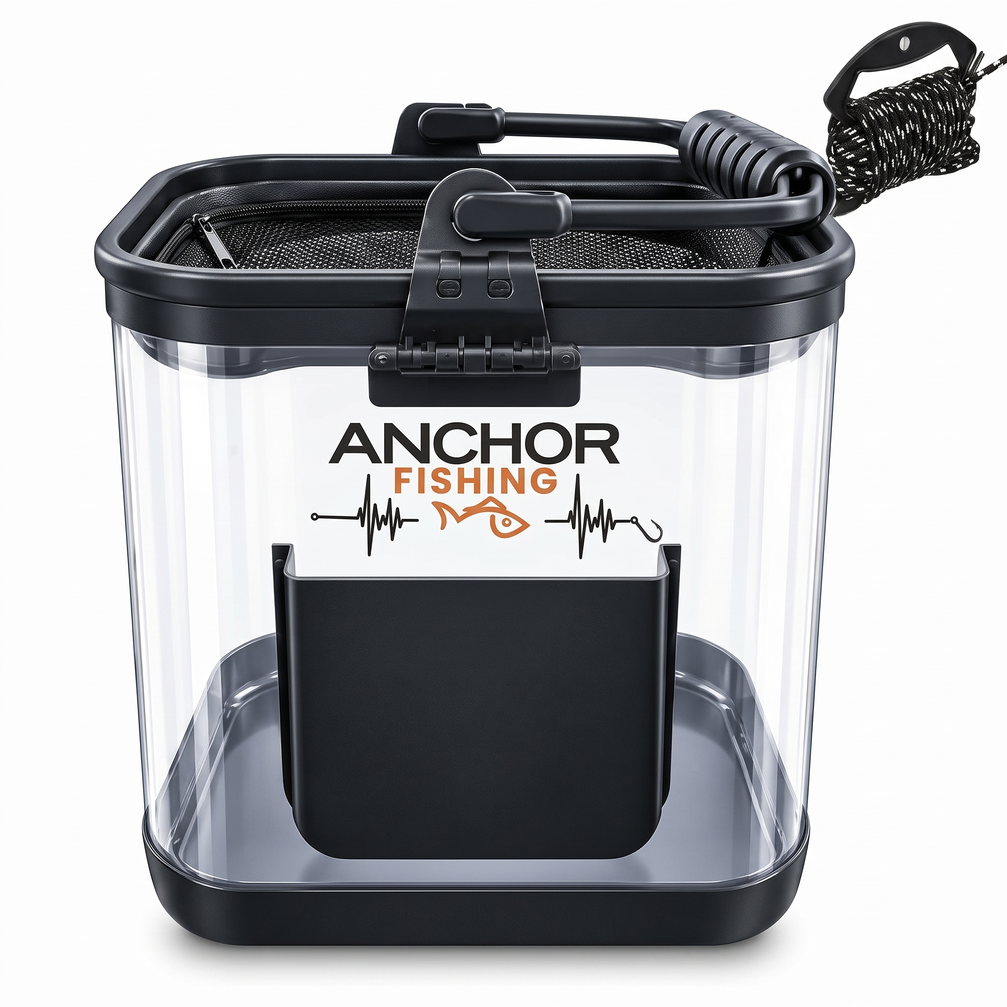 Anchor Şeffaf Katlanır Yaşatma Kovası 24 cm - Halat Aparatlı Kova